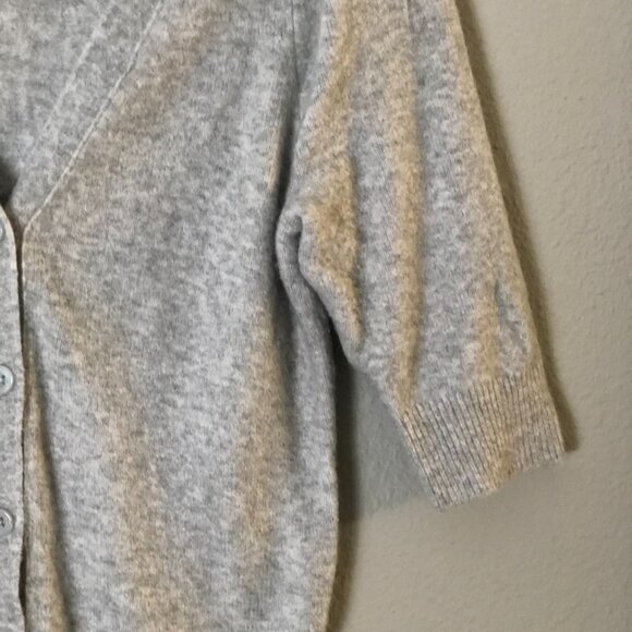 Karen Kane Wool Blend Short Sleeve V Neck Cardigan - Picture 6 of 7